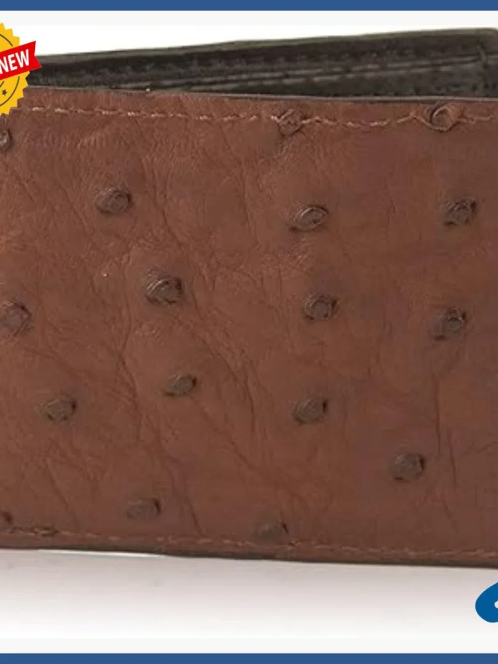 Genuine Ostrich Leather Bifold Wallet Handmade with 6 Card Slots